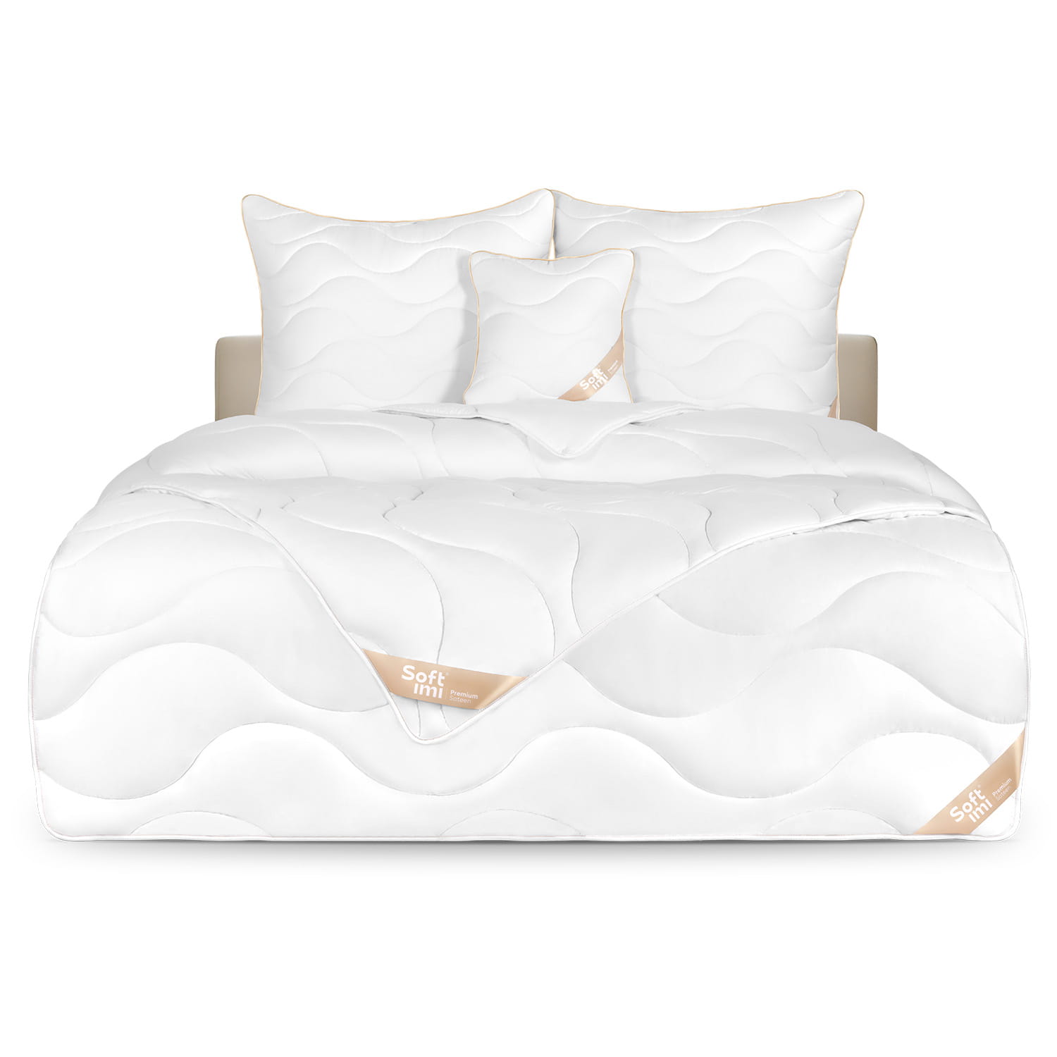 Kołdra bawełniana PREMIUM SATEEN całoroczna 200x220 cm + 2 poduszki 70x80 cm