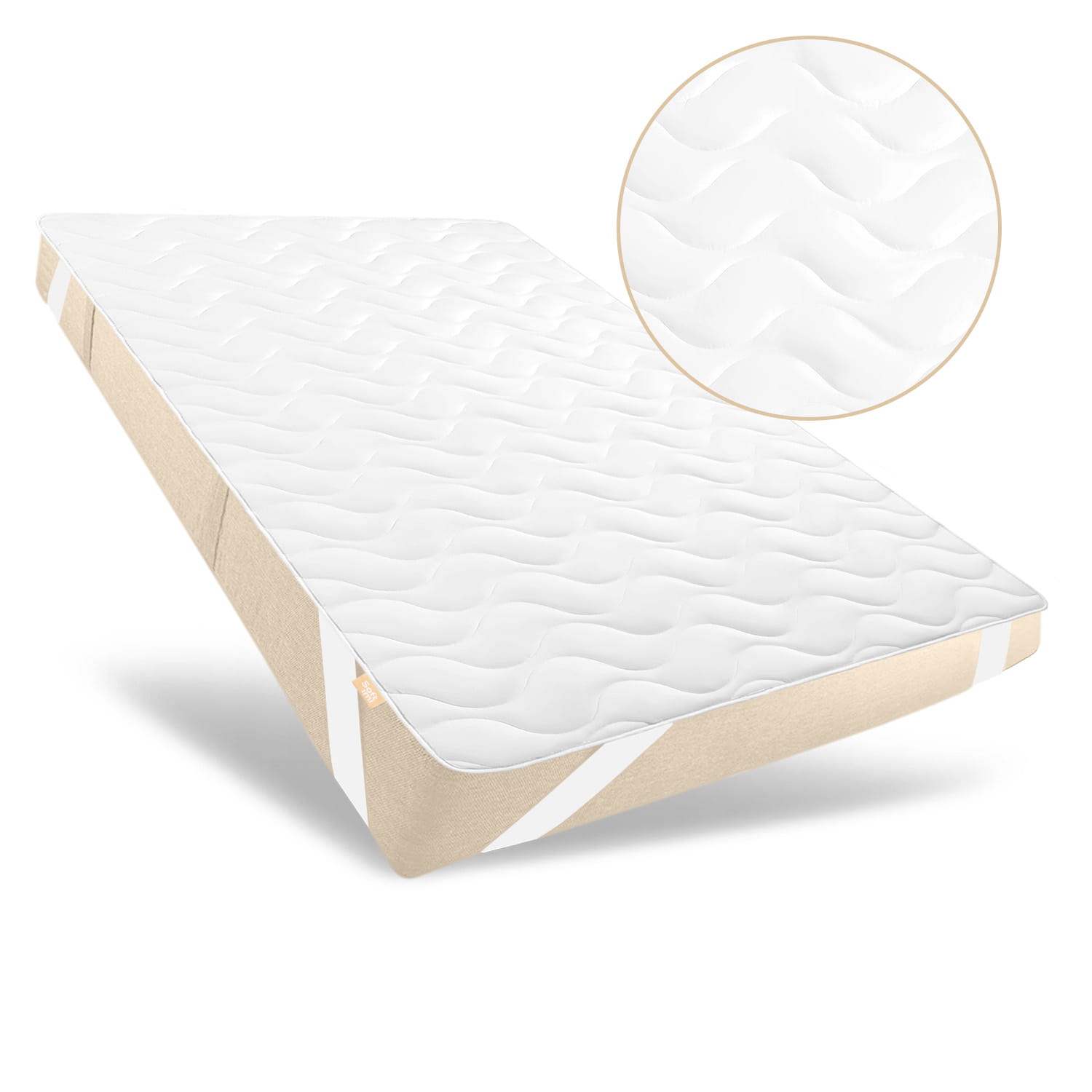 Nakładka na materac  bawełniana PREMIUM SATEEN 140x200 cm, antyalergiczna, pikowana