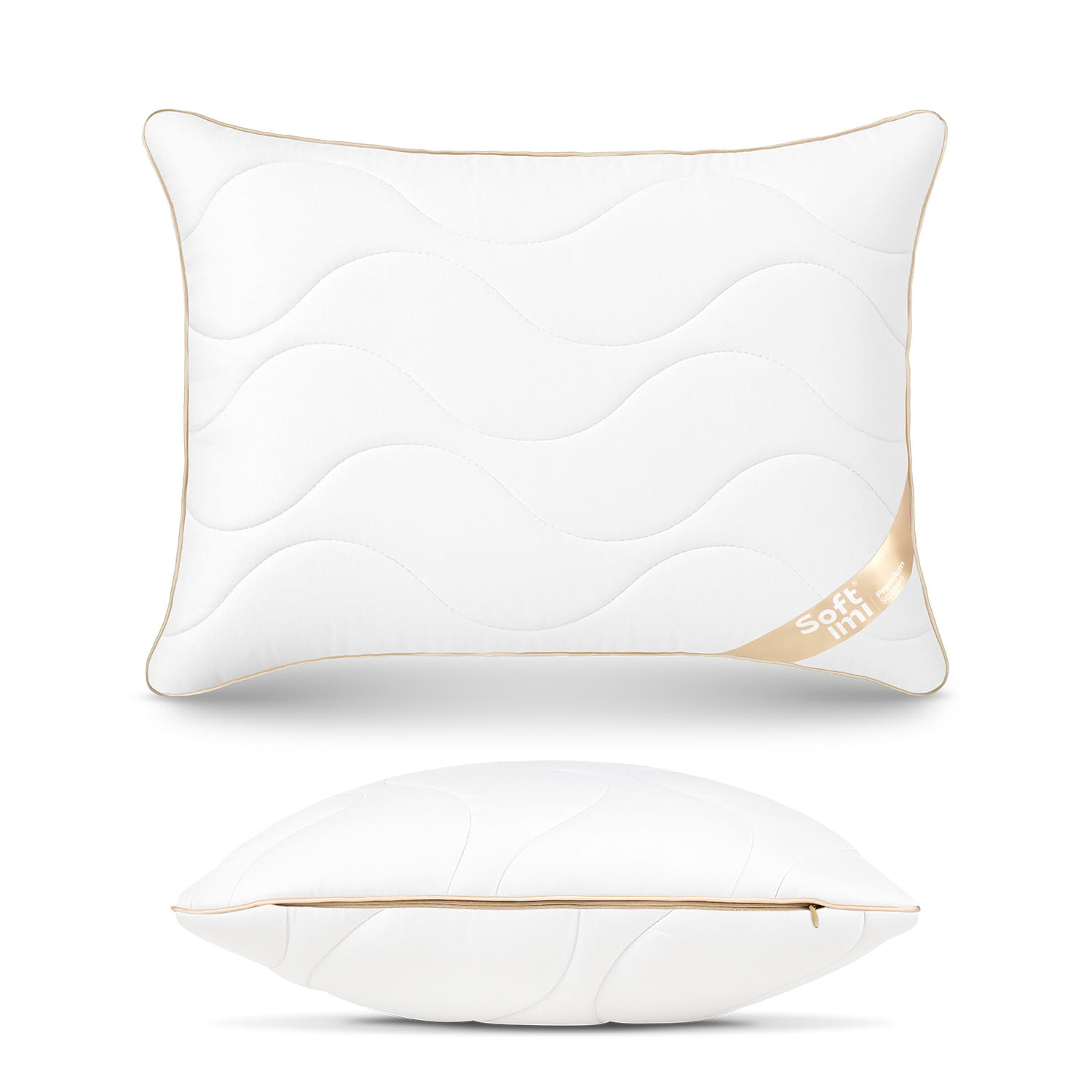 Poduszka bawełniana PREMIUM SATEEN 50x60 cm, antyalergiczna, pikowana