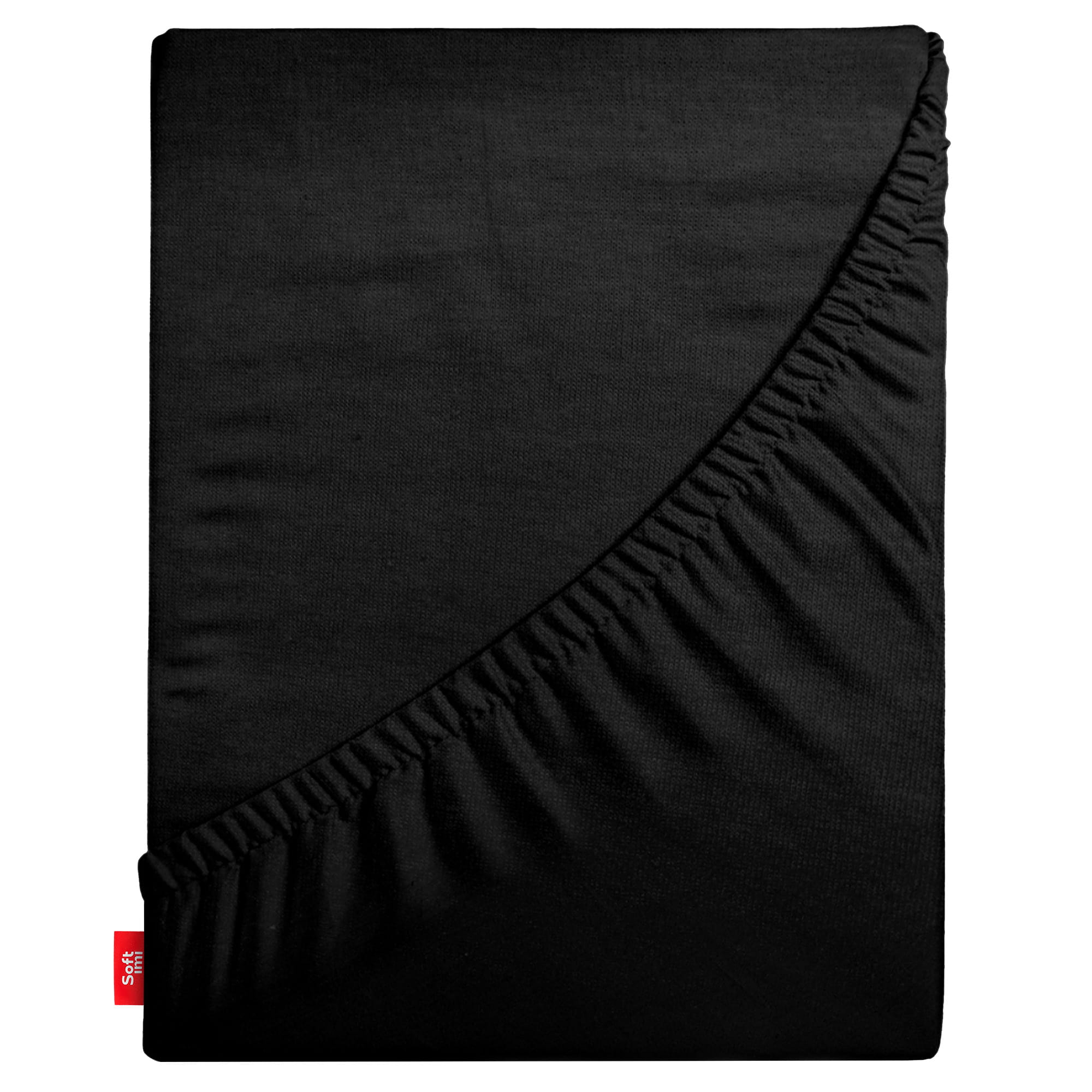 Prześcieradło z gumką 140x200 cm, grube, 100% bawełna, czarne