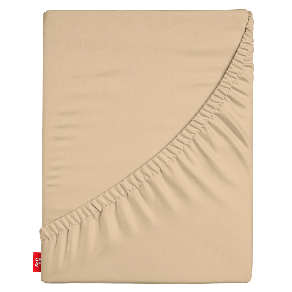 Prześcieradło z gumką na wysoki materac 160x200 cm grube 100% bawełna cappuccino